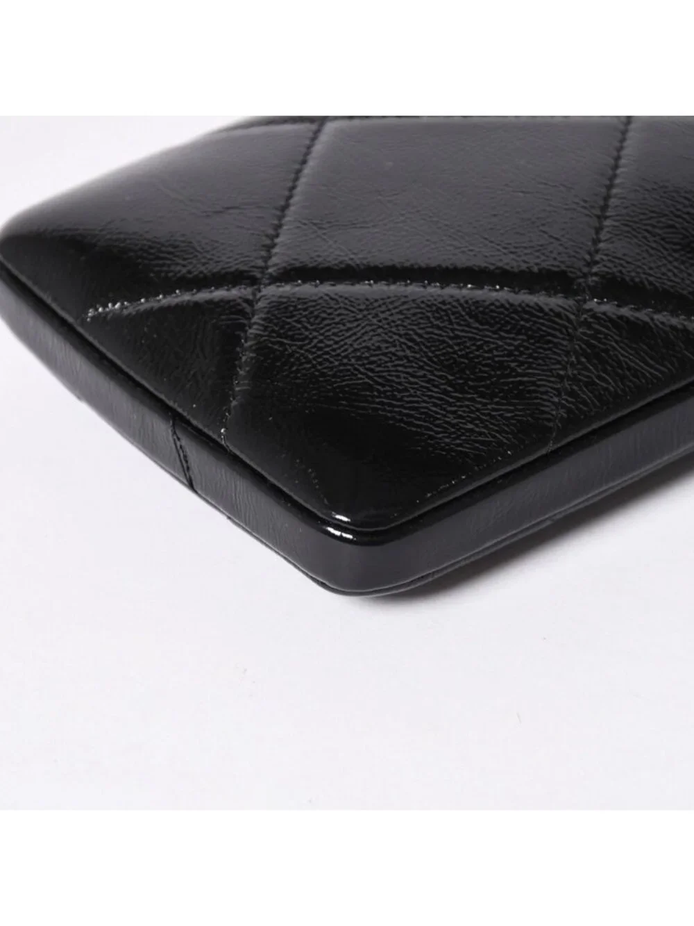 Chanel Chain Shoulder Shiny Patent Leather Quilted CC Logo Phone Case